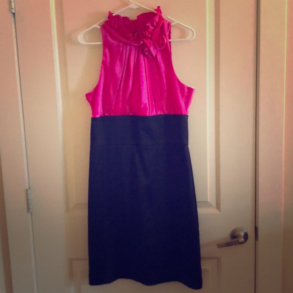Pink and black cocktail dress